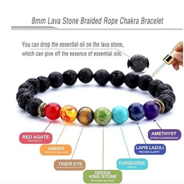 7 Chakra With lava Bracelet